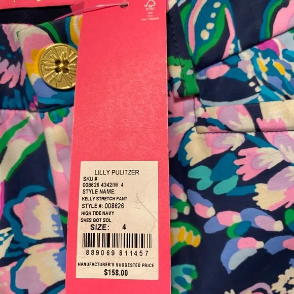 Lilly Pulitzer- Kelly Stretch Pants Size 4 in She’s Got Sol - Picture 2 of 2